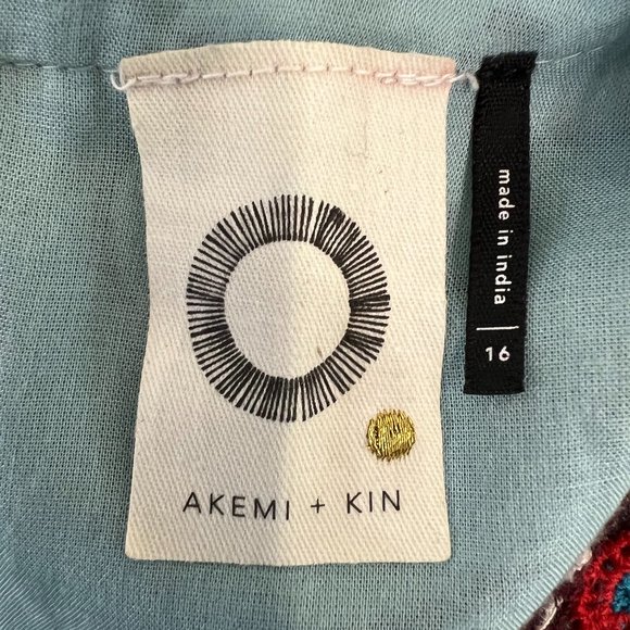 Anthropologie Akemi & Kin Karmina Beaded Dress summer mixed media boho 16 - Picture 9 of 10